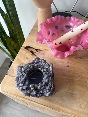 Amethyst Geode Cluster Tea Light Candle Holder